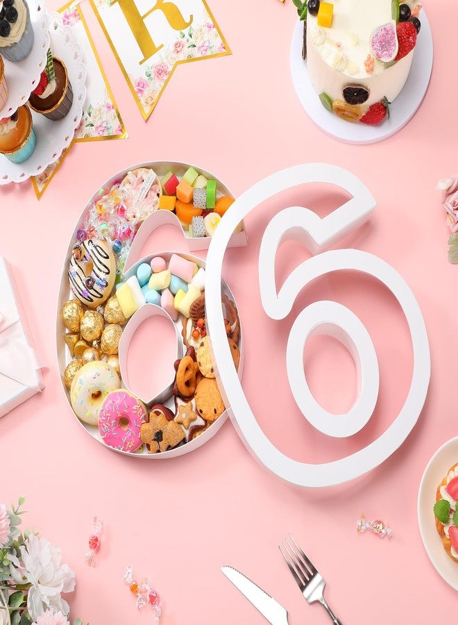 Tellingyou 11.8" 2025 Graduation Cardboard Number Shaped for Bachelorette Wedding Fillable Serving Tray Box Paper Mache with Clear Lid for Charcuterie Cupcake Anniversary Birthday(Number 6/9) - Image 2